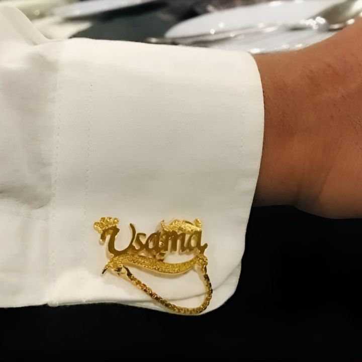 Customised cufflinks pair with personalised name engraving, Wedding Bundle Pakistan