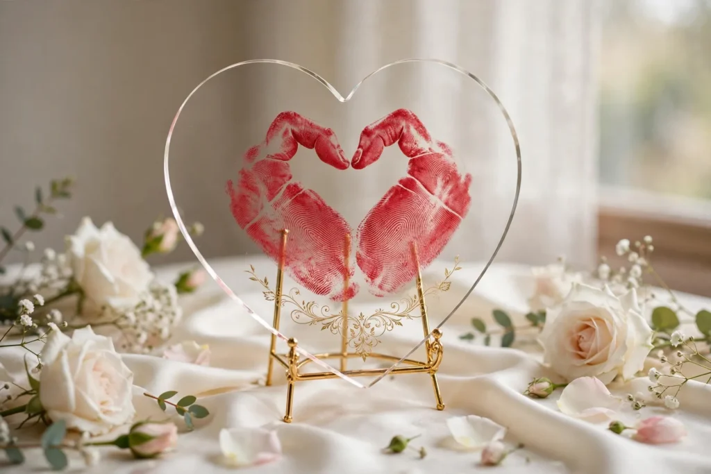 Best nikkah thumb board guide 2026 – heart-shaped thumbprint keepsake board with names